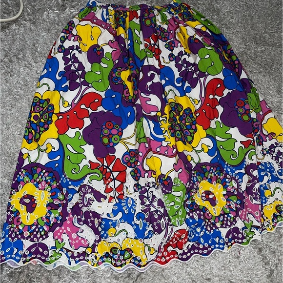 Rhode beautiful Audrey  Boho Woodstock floral colorful midi skirt - Picture 3 of 17